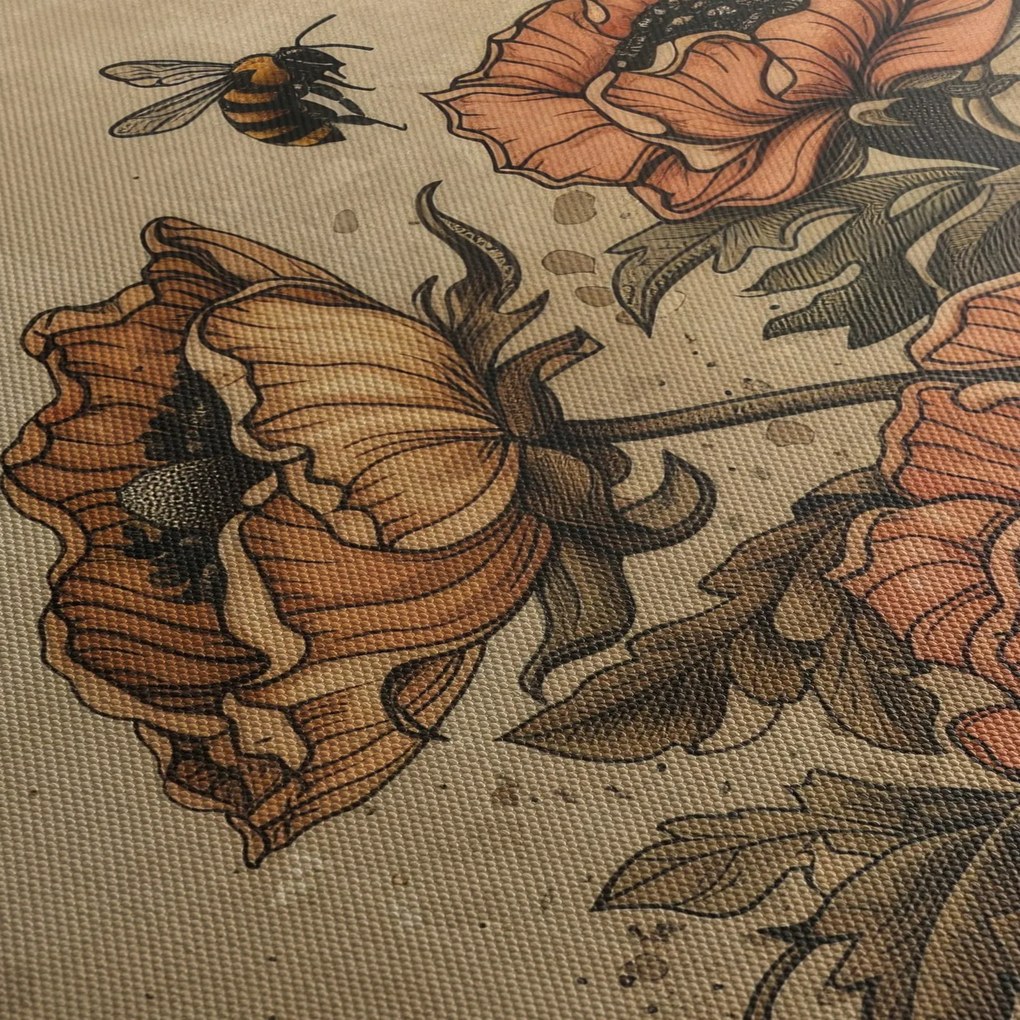 Tablou - Pajiștea albinelor II. (cu ceas) (90x30 cm)