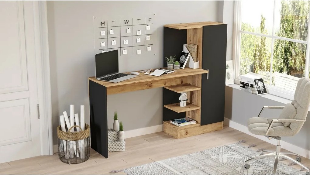 Birou Comi Atlantic Pine and Black