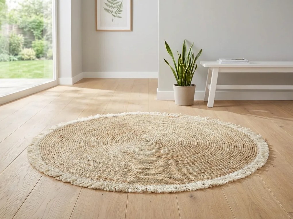 Covor rotund natural VELOR ⌀ 70 cm, bej
