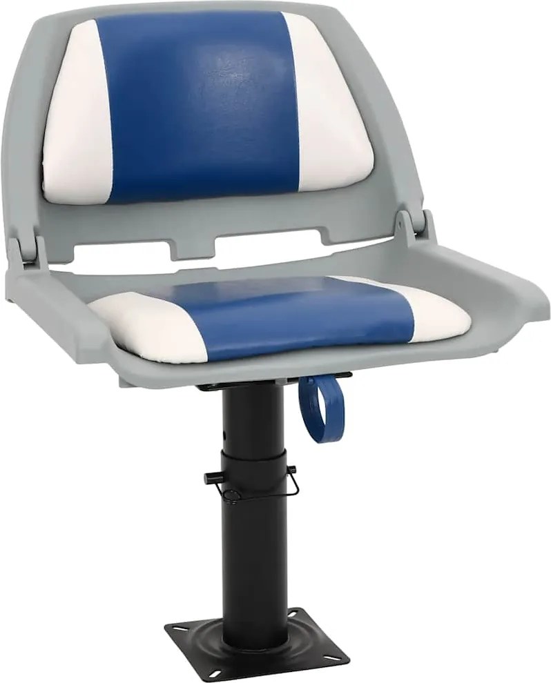vidaXL Set scaun pliabil pentru barcă, albastru și alb, 48x51x41 cm