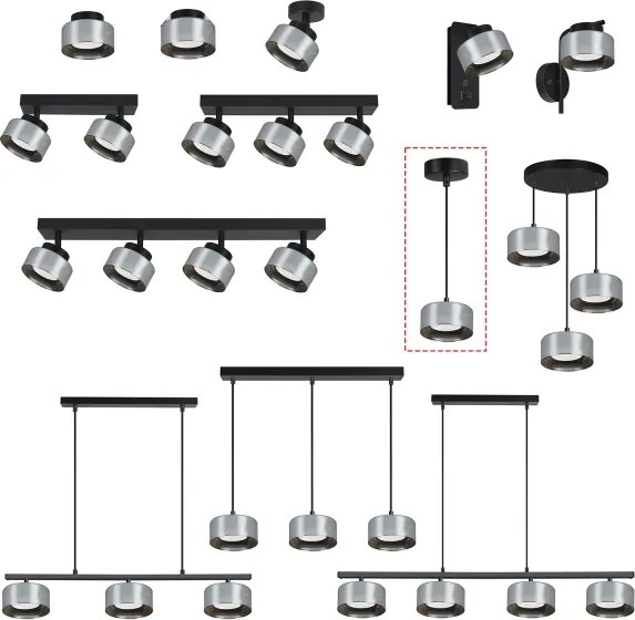 Brilagi - LED Pendul suspendat pe cablu AURA LUX 1xGX53/30W/230V negru/fumuriu