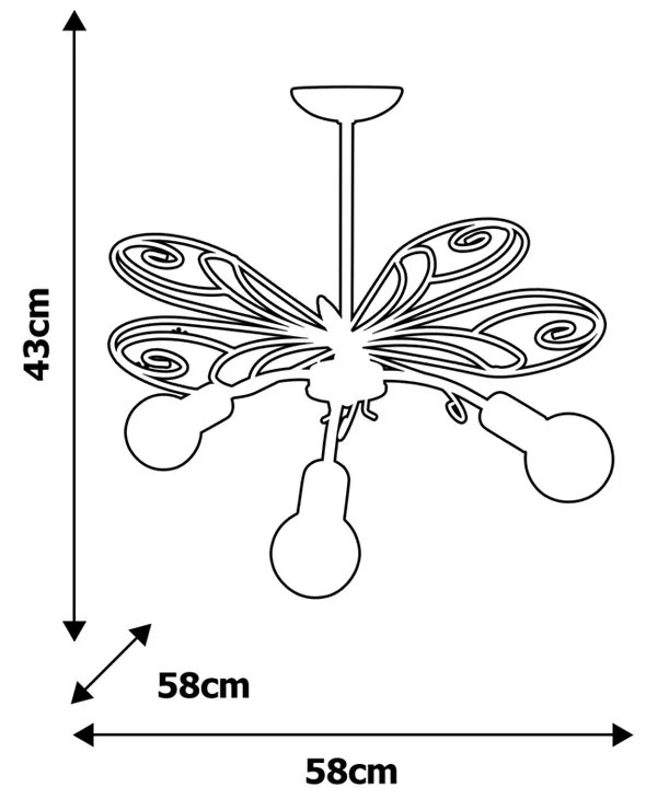 Lustra Plafon MOTYL Milagro Modern, E27, Roz, MLP3933, Polonia