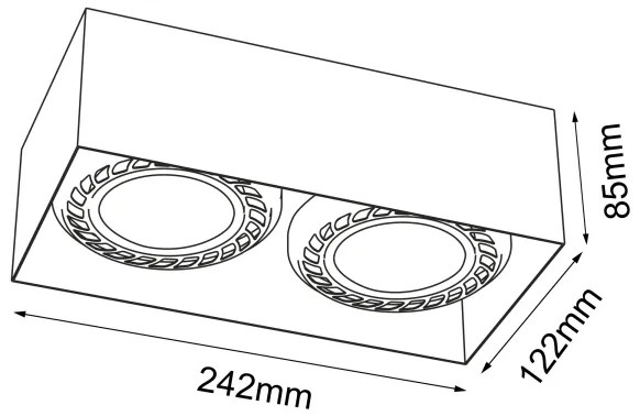 Brosline 1270 - Spot aplicat CAGE 2x GU10/18W/230V, alb
