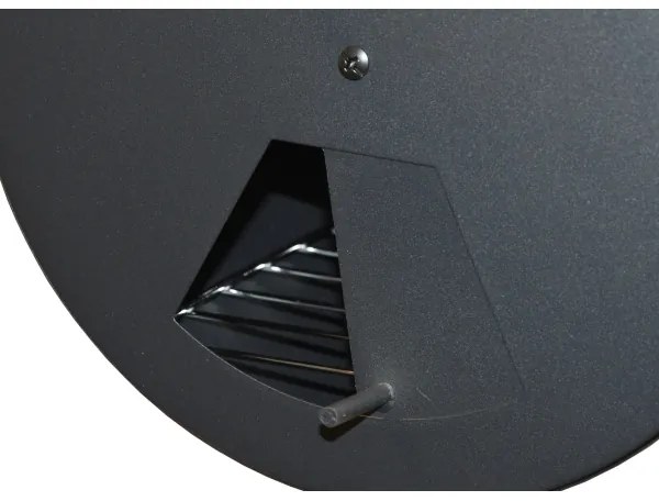 Grătar cu cărbuni cu afumătoare, negru/lemn