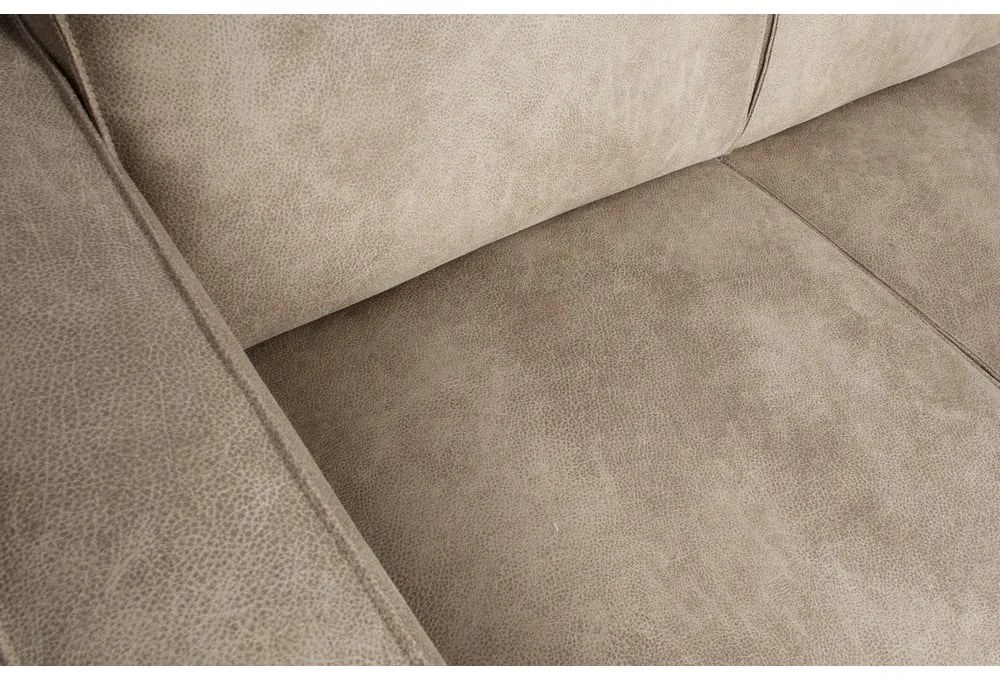 Colțar gri deschis cu tapițerie din imitație de piele (cu colț pe partea dreaptă/în formă de ”L”) Statement – WOOOD