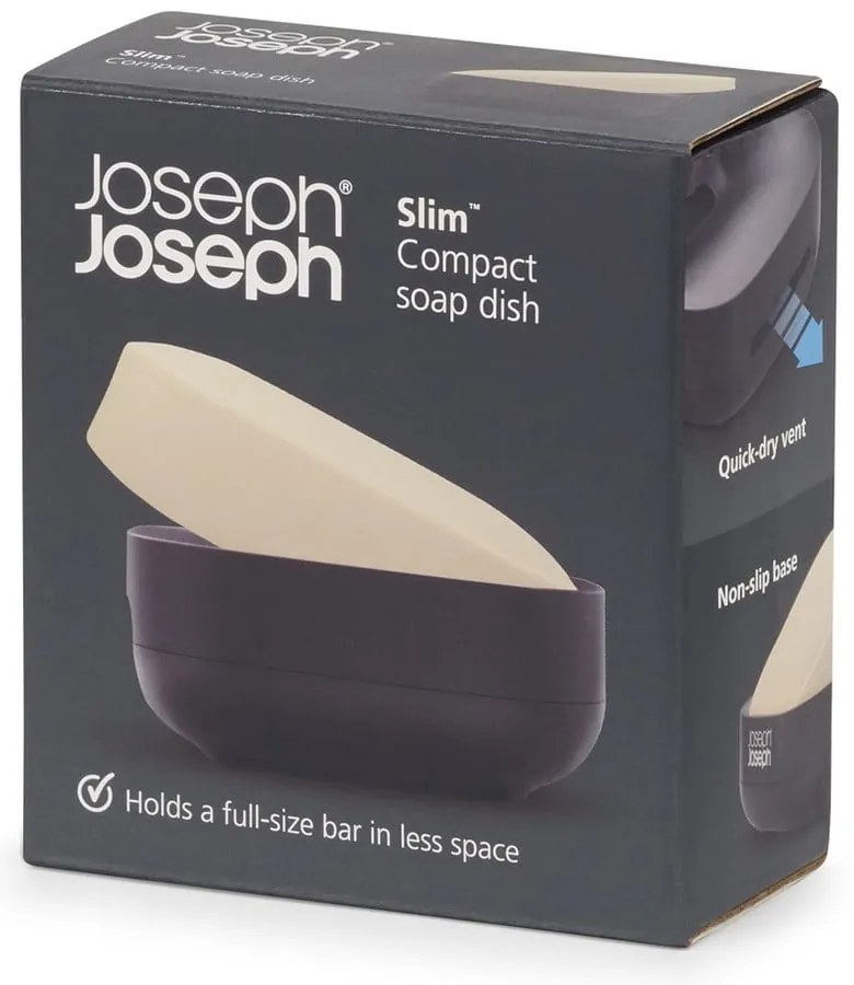 Săpunieră neagră din plastic Slim – Joseph Joseph