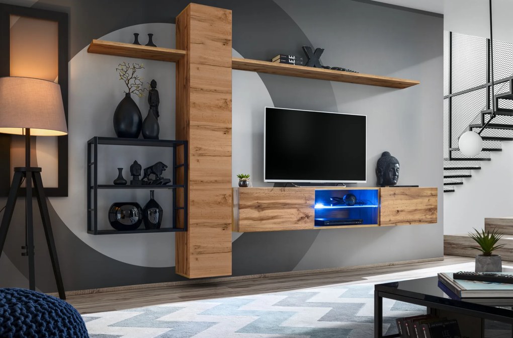 Mobilier living Shelly 27 WTS SW M5 (stejar wotan + negru mat). 1024219