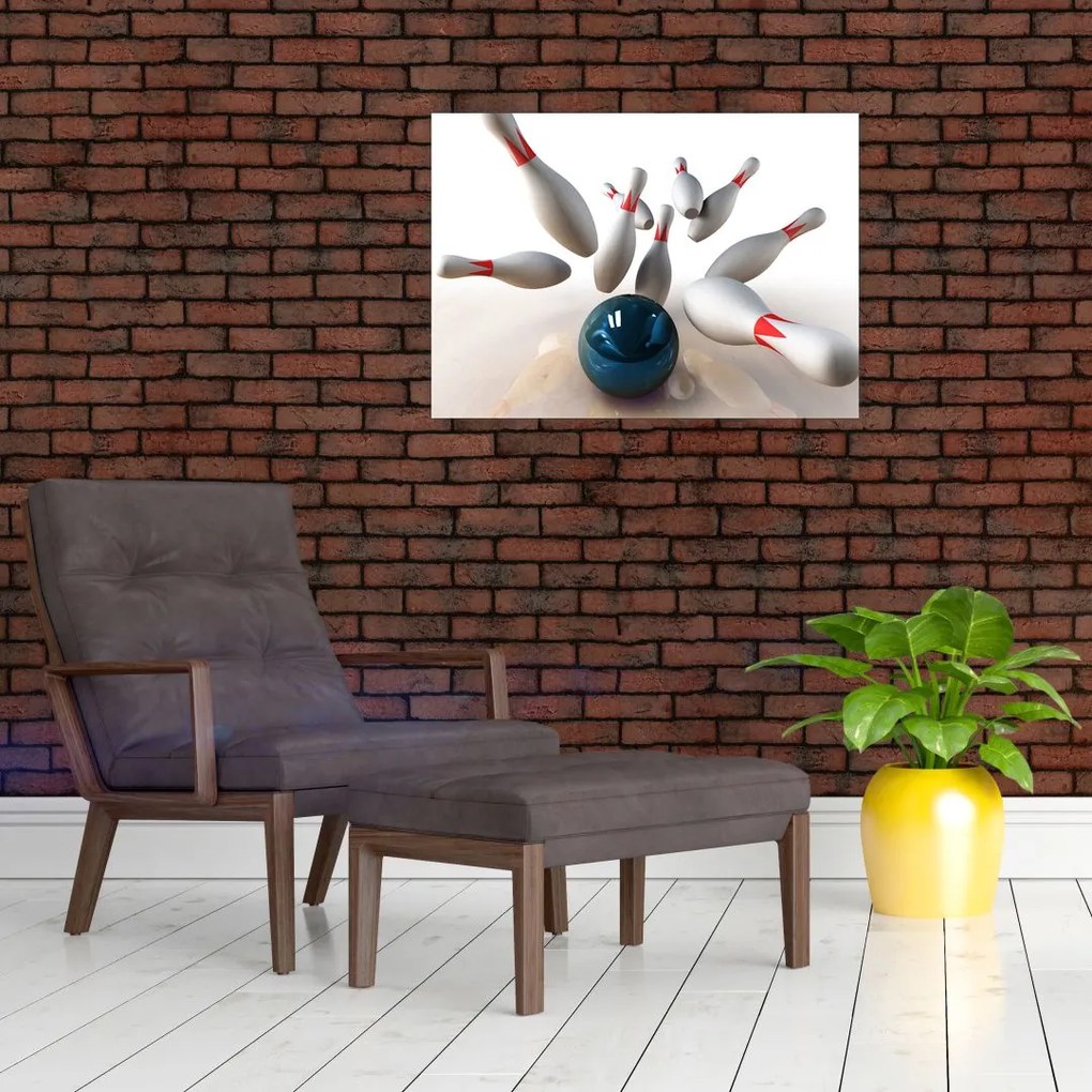 Tablou pe sticlă - Bowling (70x50 cm)