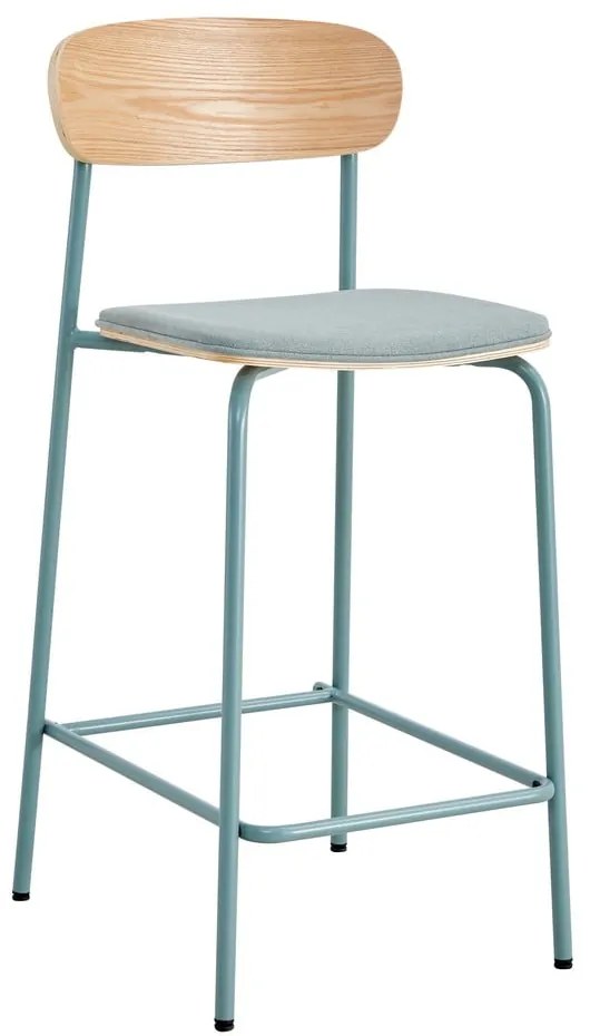 Scaune de bar albastre/în culoare naturală 2 buc. (înălțime șezut 66 cm) Adriana – Marckeric