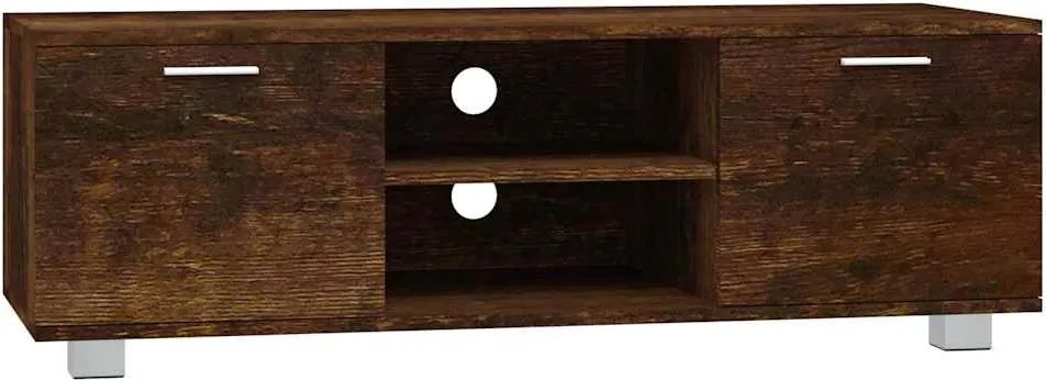 vidaXL Comodă TV, stejar fumuriu, 120x40,5x35 cm, lemn prelucrat
