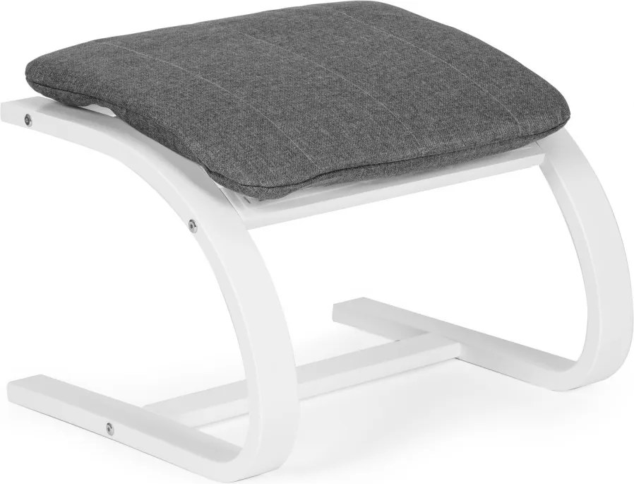 Balansoar finlandez cu cadru din lemn și suport pentru picioare alb - gri
