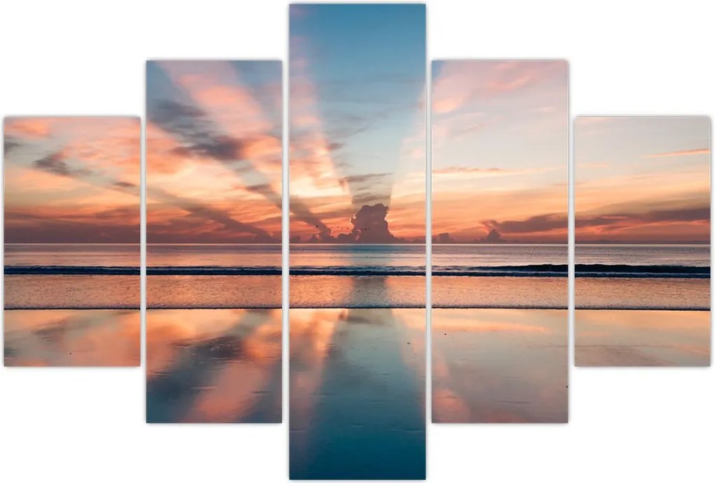 Tablou cu razele solare deasupra plajei Dayton (150x105 cm)