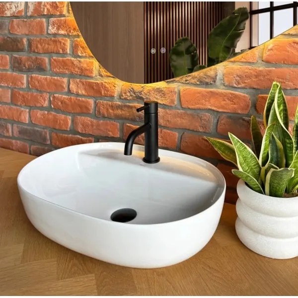 Lavoar AURA pentru blat 38,5x50,5 cm ceramică/alb lucios - REA-U4620