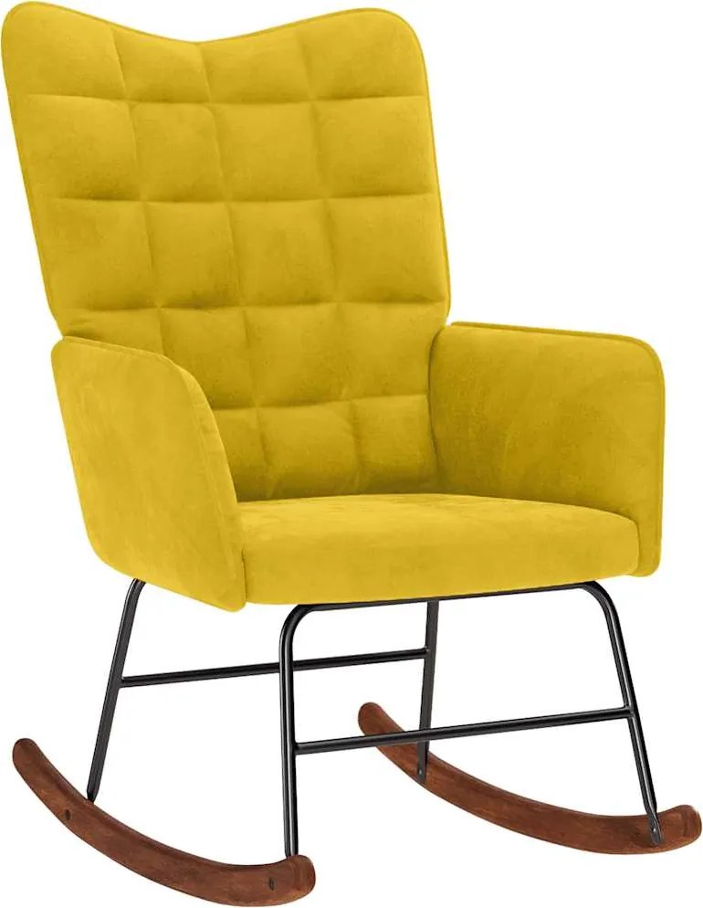 vidaXL Scaun balansoar, galben, catifea