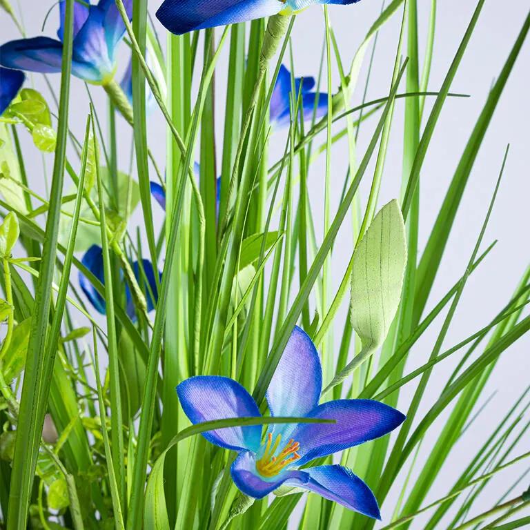 Mănunchi de iarbă ornamentală, flori albastre, 70 cm