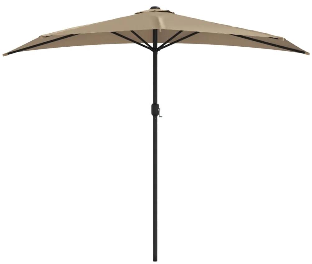 Umbrela de soare de balcon, tija aluminiu gri taupe, 270x135 cm dark taupe
