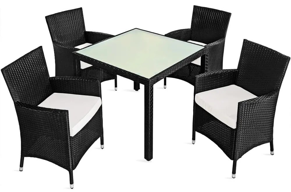 Deuba Set ratan de gradina Berlin 1+4 - negru