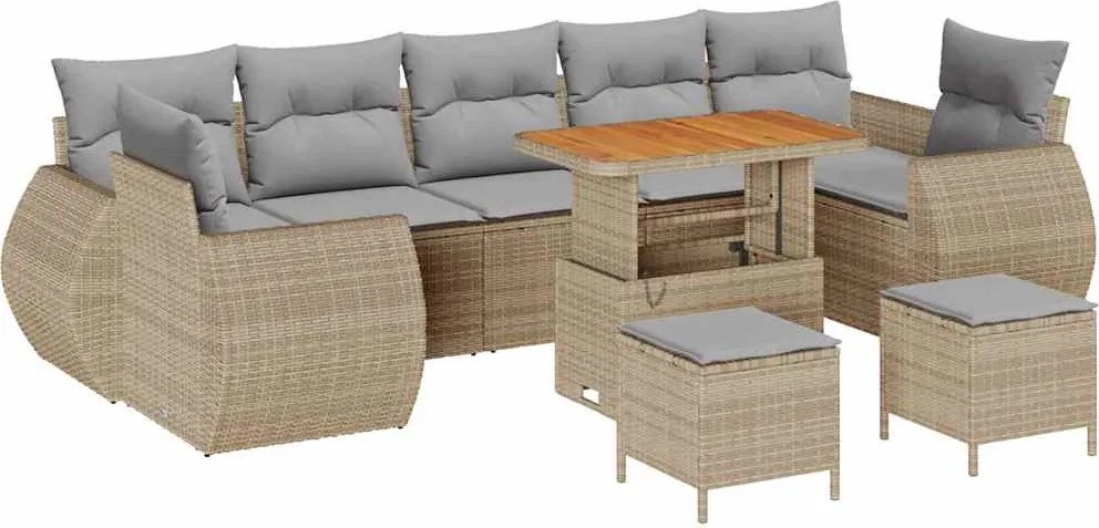 vidaXL Set de canapele pentru grădină Manual 10 pcs bej și gri deschis