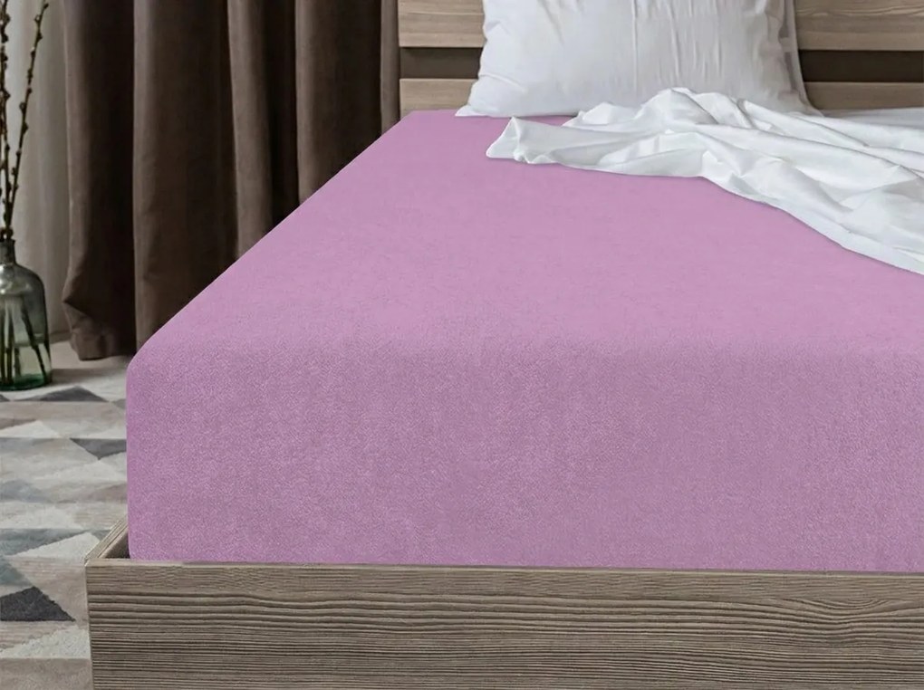 Cearsaf froté PREMIUM roz-mov 160x200 cm