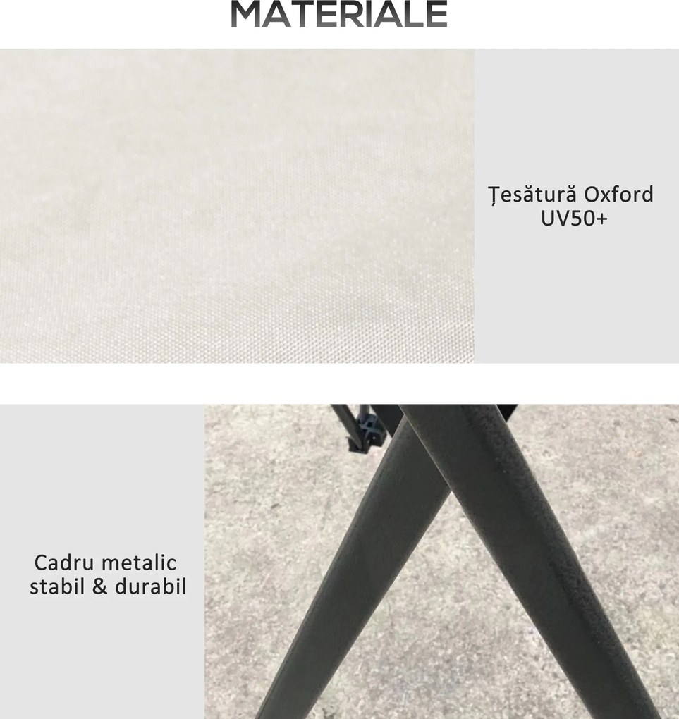 Outsunny Pavilion Pliabil Pop-Up 4x4 m cu Înălțime Reglabilă pe 3 Niveluri, Pavilion Exterior cu Plasă de Țânțari, Saci de Nisip, Geantă de Transport, UV50+, pentru Grădină Camping Petreceri, Crem | Aosom Romania