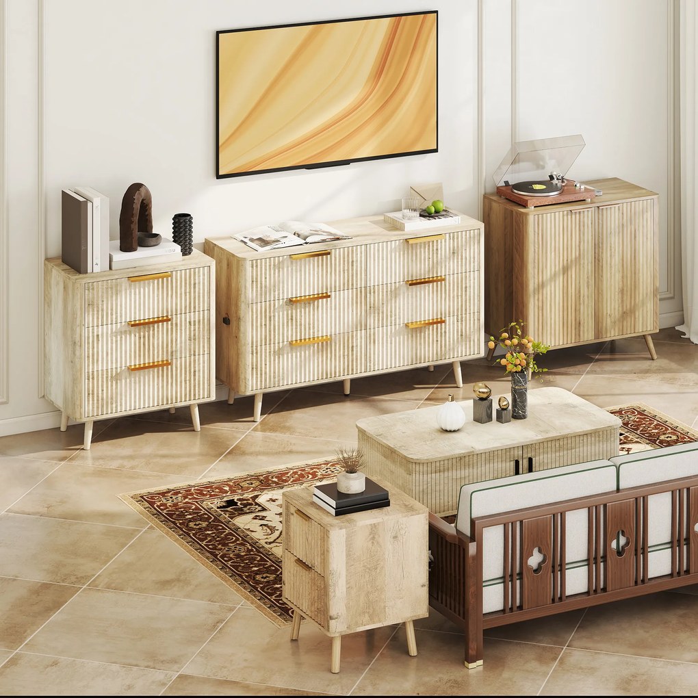 HOMCOM Bufet sufragerie mobilier de depozitare cu dulap cu 2 uși și raft reglabil, 77 x 40 x 81 cm, aspect lemn | Aosom Romania