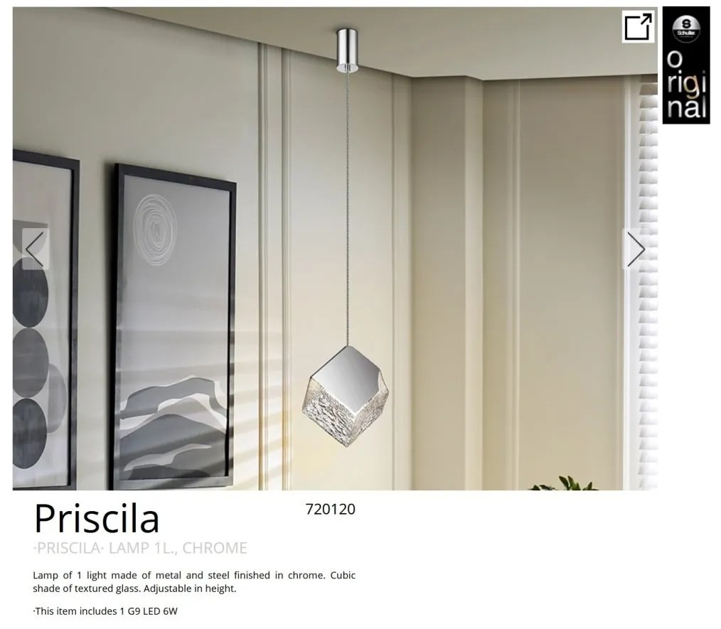 Lustra/Pendul design decorativ Priscila crom