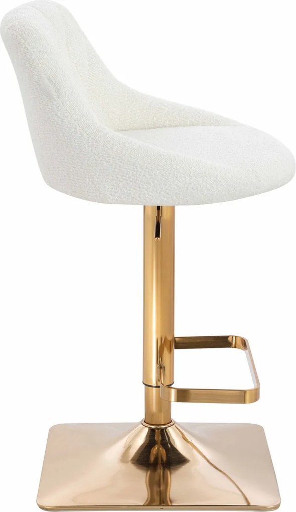 HR1054KW Scaun Crem Boucle cu Bază Aurie
