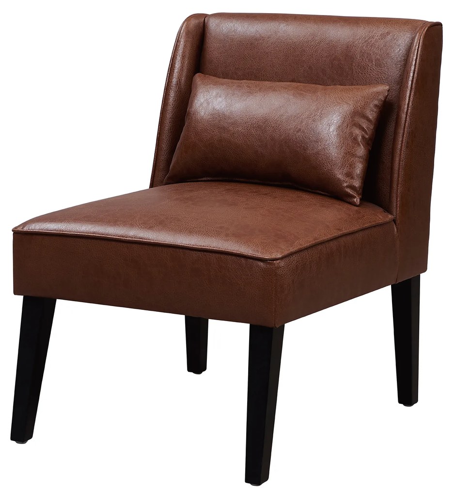 Scaunul scaunului de accent al echipei teamson home marc marc lounge, piele artificiala, maro cu umplutura
