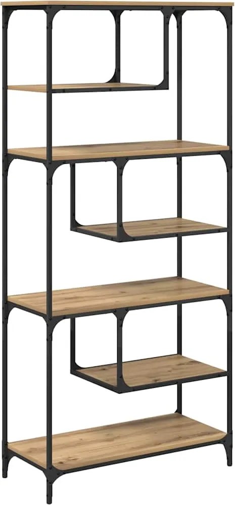 vidaXL Bibliotecă stejar artizanal 81 x 36 x 176 cm Lemn compozit