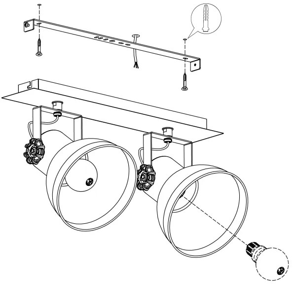 Eglo 43432 - Lampă spot BARNSTAPLE 2 2xE27/40W/230V