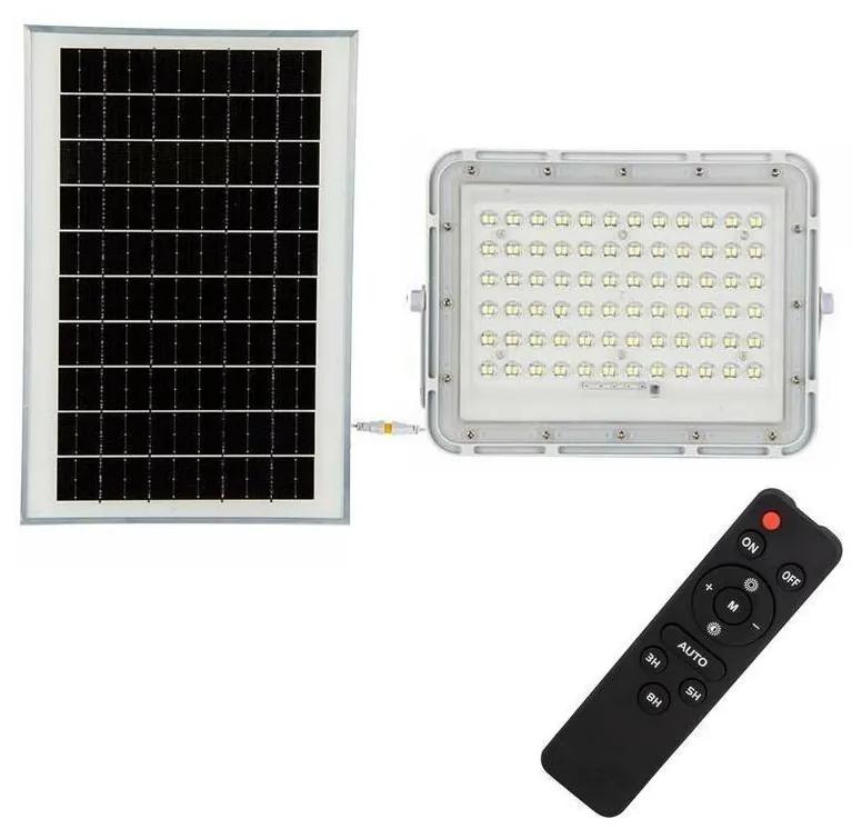 Proiector LED solar de exterior LED/15W/3,2V IP65 4000K alb + telecomandă