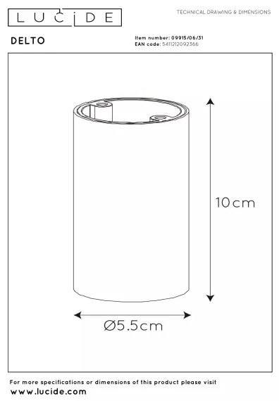 Spot LED dimabil Lucide 09915/06/31 DELTO 1xGU10/5W/230V alb