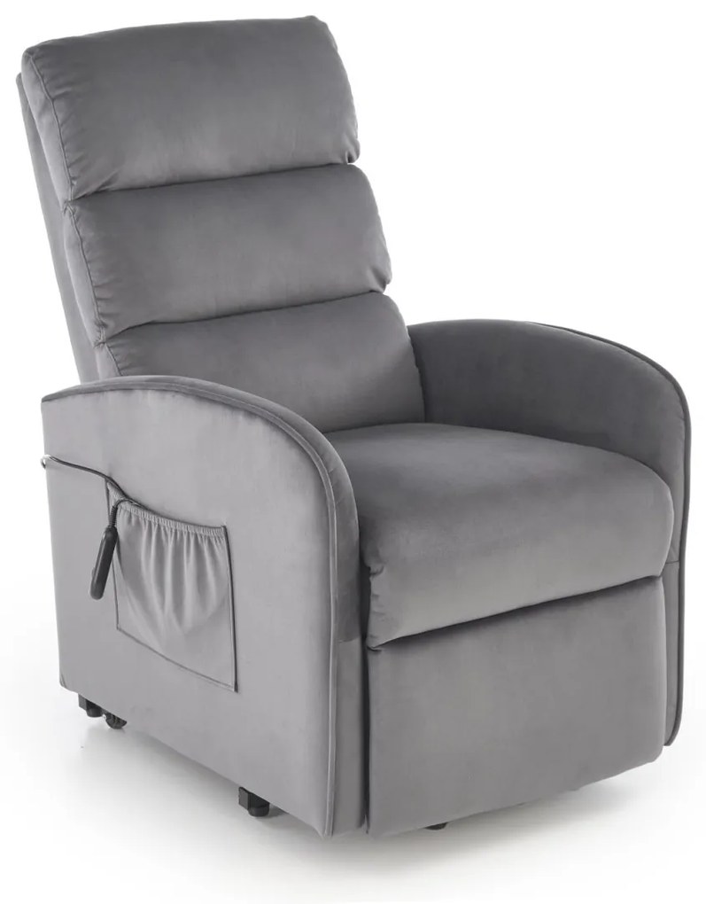 Fotoliu Maroni velvet gri H103 cm