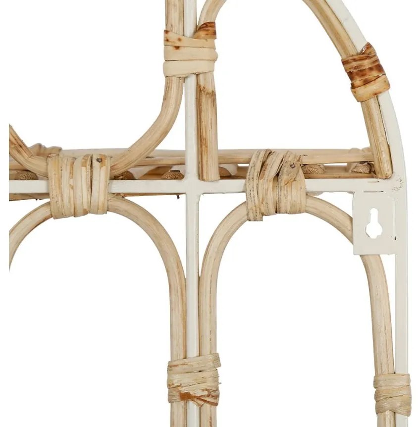 Etajera de perete, din metal si rattan, 3 rafturi Roseraie