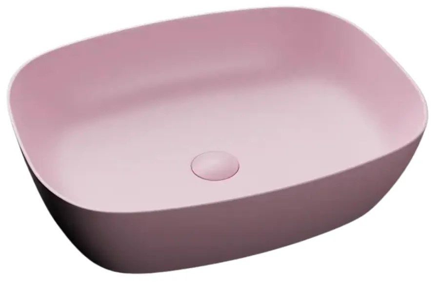 Set lavoar baie pe blat, roz mat, Bristol Foglia, baterie crom lucios inalta si oglinda cu rama aurie, cu iluminare LED si dezaburire