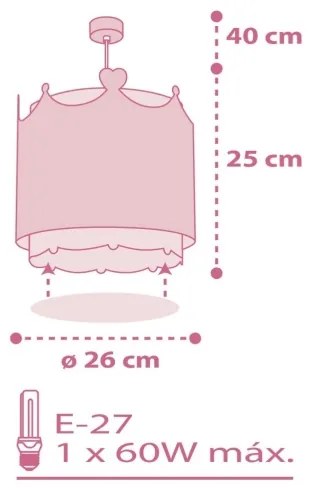 Lustră pe cablu LITTLE QUEEN 1xE27/60W/230V Dalber 61102