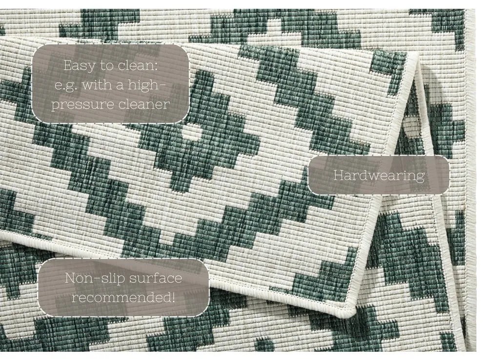 Covor adecvat pentru exterior NORTHRUGS Malta, 160 x 230 cm, verde - crem