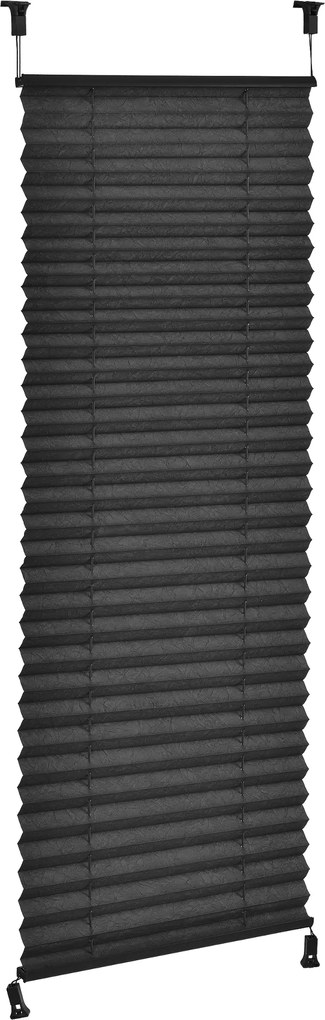 [neu.haus] Roleta armonica / perdea plisata - 110 x 150 cm - negru - protectie impotriva luminii si a soarelui - jaluzea - fara gaurire