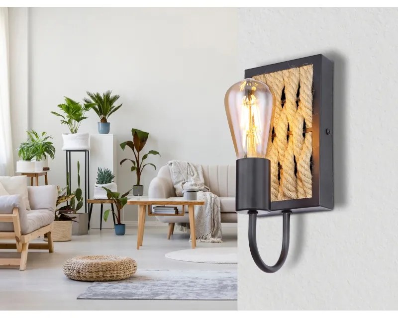 Aplica de perete stil rustic natural HALIA