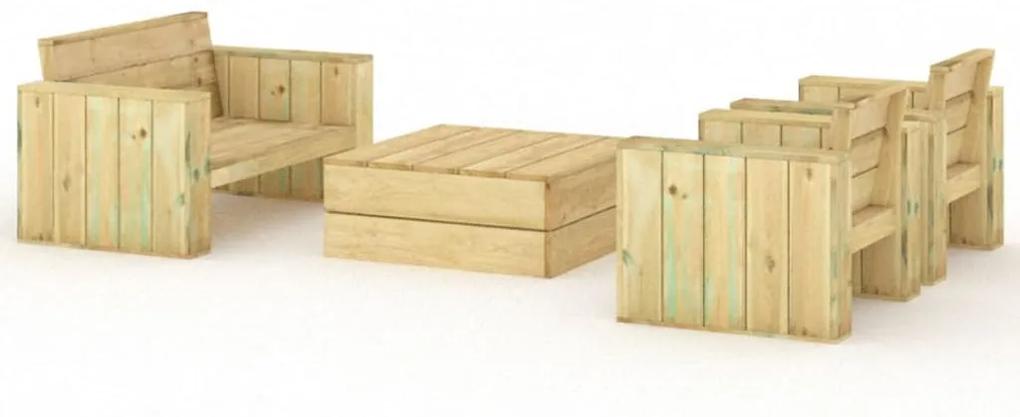Set mobilier de gradina, 4 piese, lemn de pin tratat