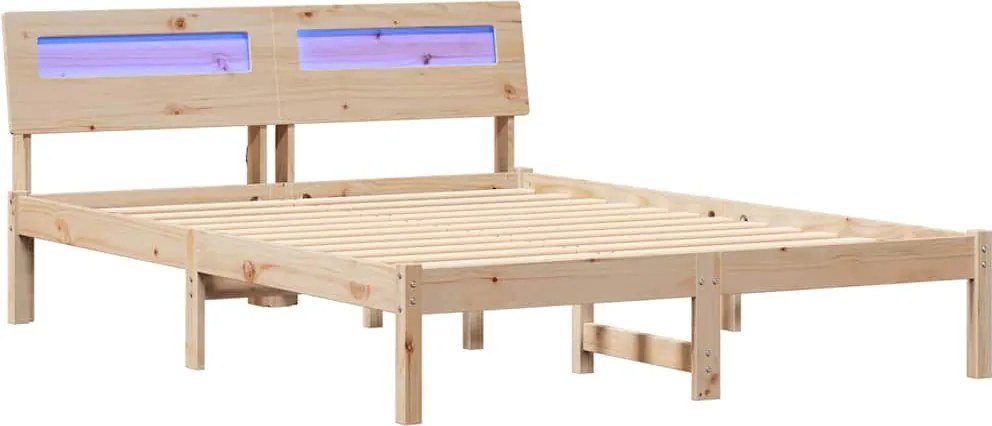 vidaXL Cadru de pat cu headboard Maro 120 x 190 cm Lemn de pin masiv