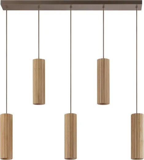 Brilliant - Lustra suspendată pe cablu LAKEWOOD 5xGU10/10W/230V maro