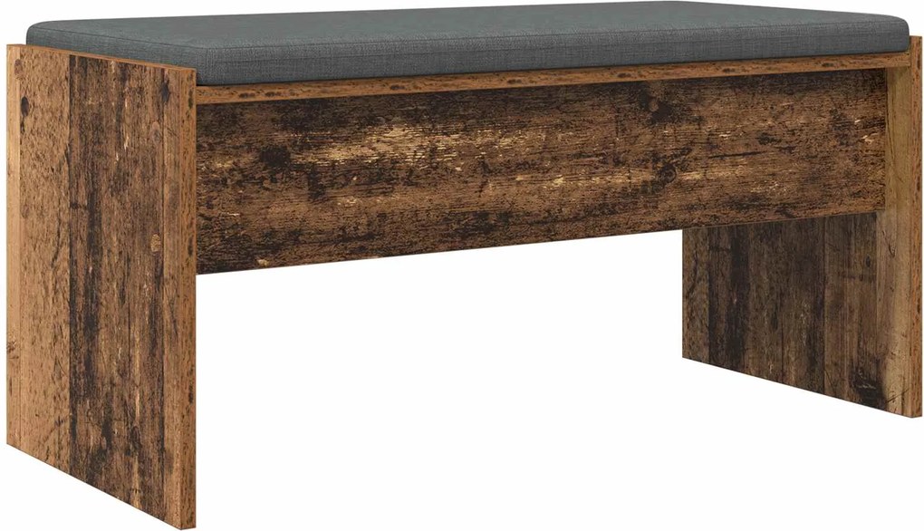 vidaXL Bancă pentru hol cu pernă Lemn vechi 83 x 38 x 40 cm