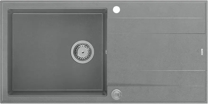 Chiuveta compozit incastrata Quadron Unique Evan 146 XL gri - inox 100x50 cm