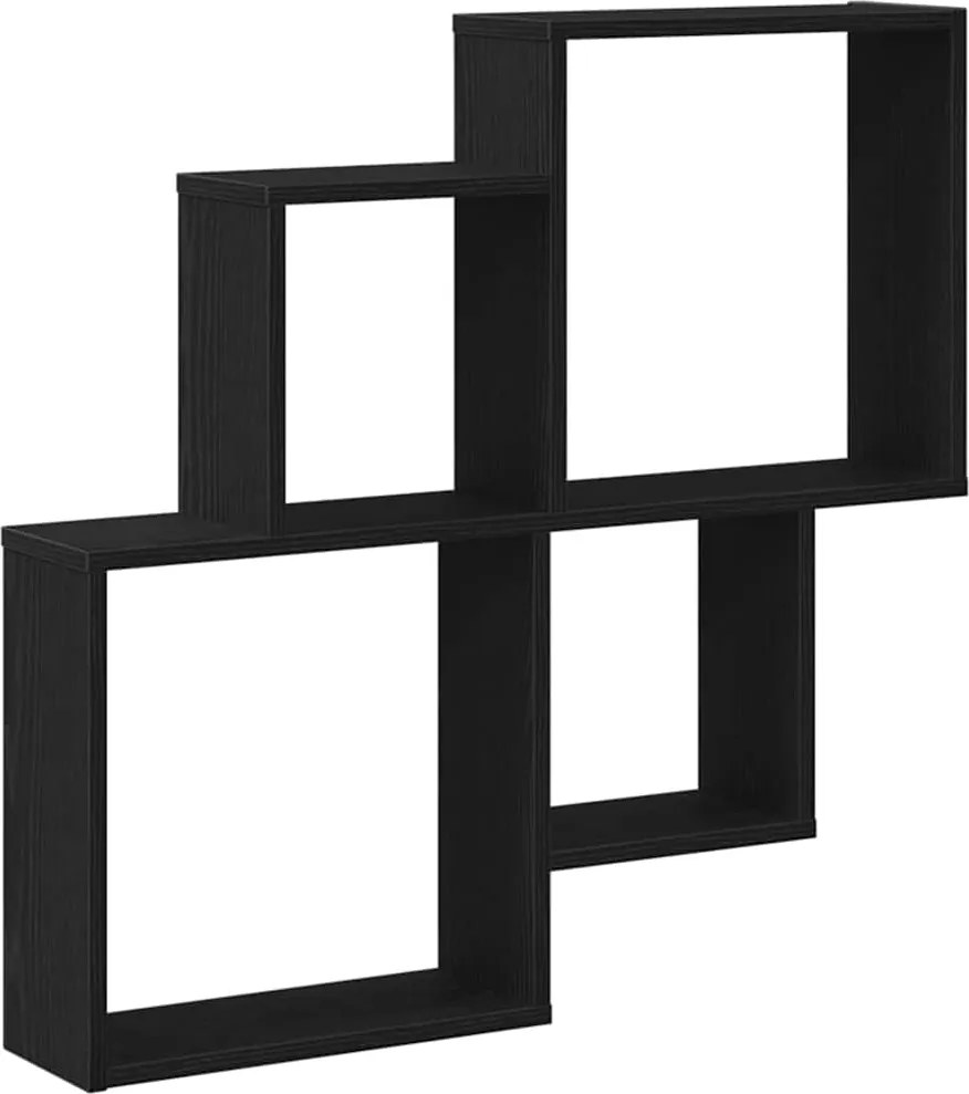 vidaXL Raft de perete Stejar Negru 80 x 15 x 78,5 cm Lemn compozit