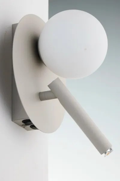 Lampă de perete cu spot HOTEL MOOD 1xG9/12W/230V + 1xG9/3W gri
