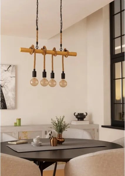 Eglo 43318 - Lustră YOUNGSTOWN cu lanț, 4xE27/40W/230V