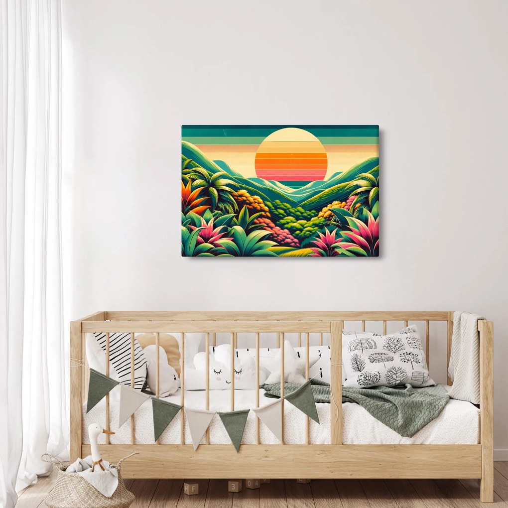 Tablou - Apus de soare multicolor (90x60 cm)