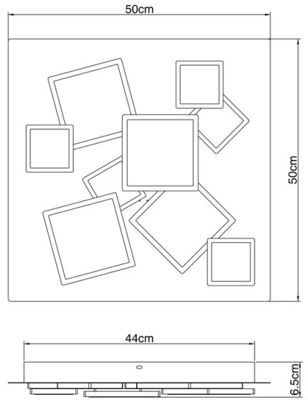 Plafonieră LED dimabilă Globo 48290-50 RABEA LED/50W/230V + telecomandă