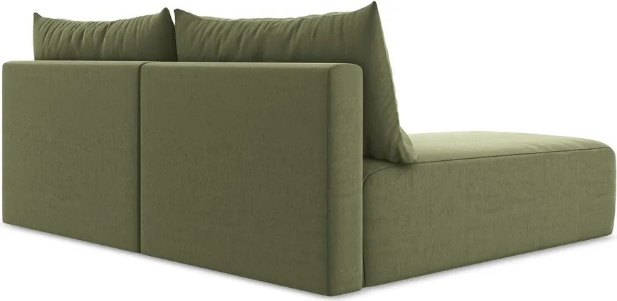 Colțar verde extensibil/cu spațiu de depozitare cu tapițerie din catifea (cu colț pe partea stângă/cu șezlong) Kalena – Makamii